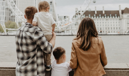 family of
  four on holiday
