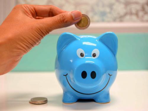 Funding for Nurses blue piggy bank