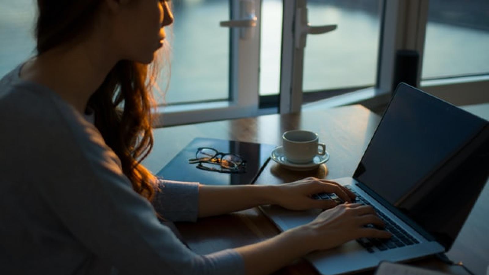 A student working